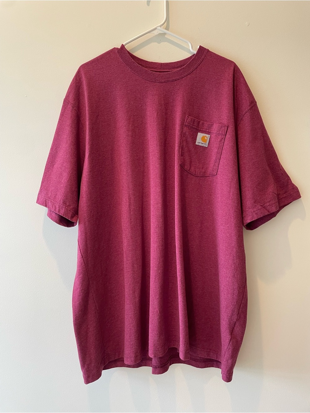 Men’s Carhartt Burgundy Short Sleeve Pocket Tee Size 2XL